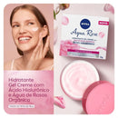 NIVEA Creme Facial Hidratante em Gel Aqua Rose 50ml - Com Ácido Hialurônico e Água de Rosas orgânica, este hidratante em gel de rápida absorção hidrata a pele por 48 horas